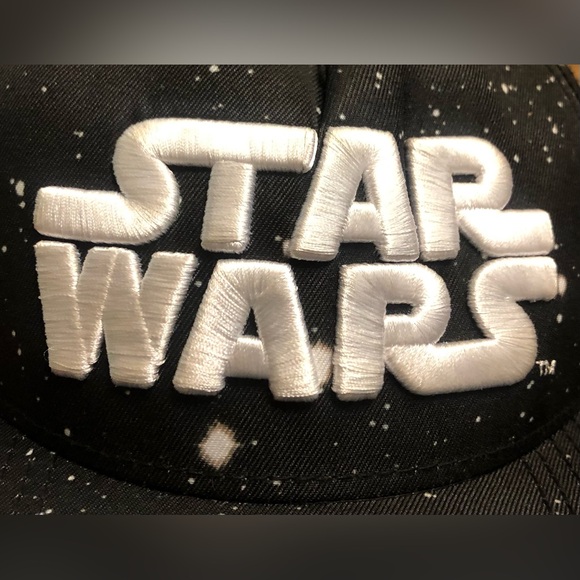 Star Wars Galaxy Script Embroidered Spell Out Logo Snap Back Baseball Cap - Picture 2 of 6